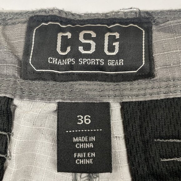 CSG Camo Cargo Shorts Men's 36 Snap Flap Pocket Ripstop Cotton Gray Black - Picture 6 of 11